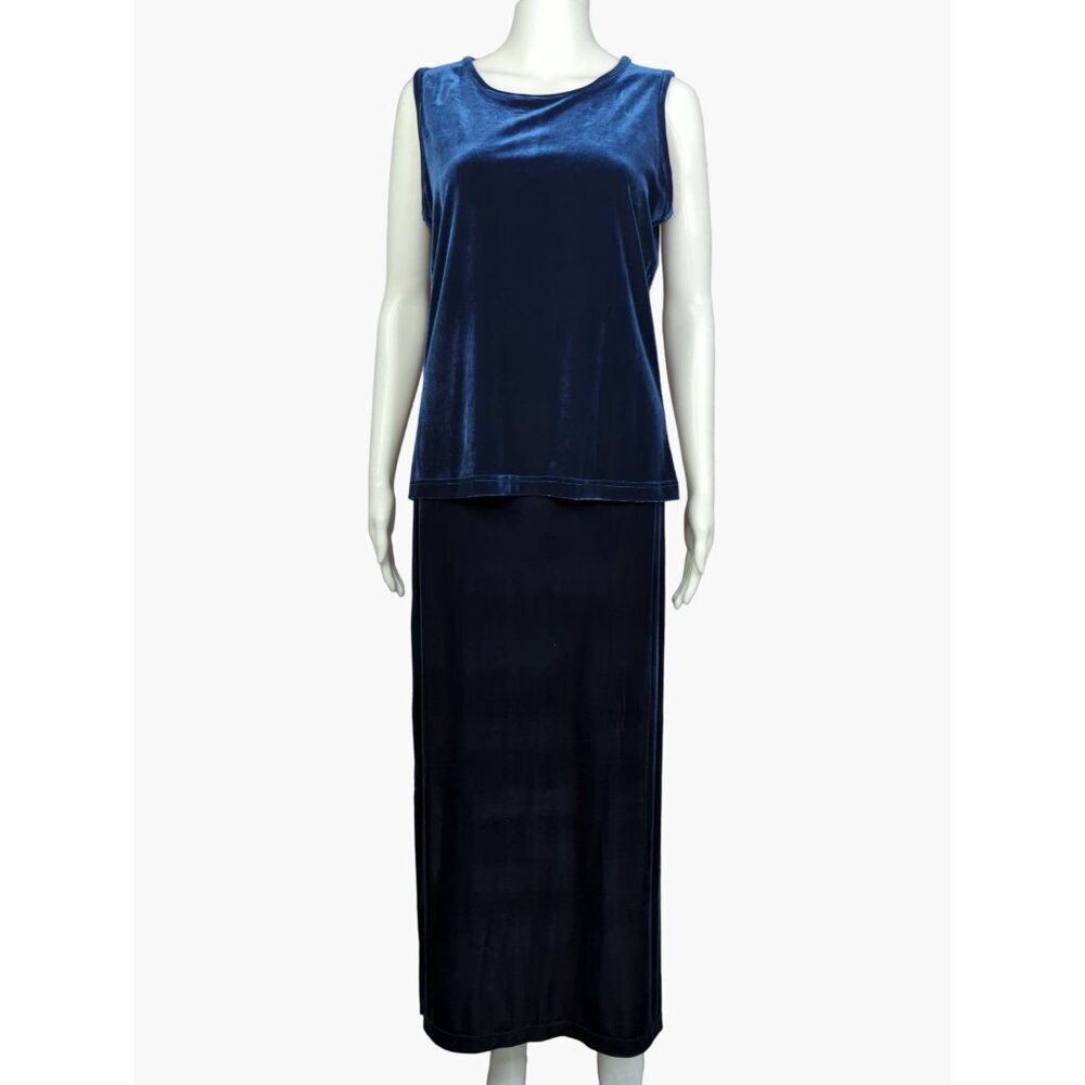 Denim & Co. Women’s Size S Luxury Velvet 2 Pc Skirt Sleeveless Top Set
